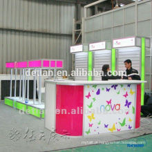 cabine de exposição modular de pouco peso 3mx6m da feira profissional do slatwall com a parede do slat para pendurar produtos
